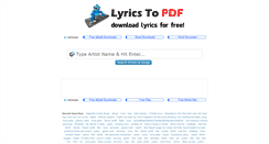 Desktop Screenshot of lyricstopdf.com