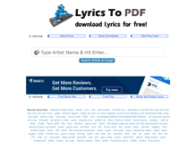 Tablet Screenshot of lyricstopdf.com